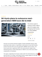 SK Hynix plans to outsource next-generation HBM base die to Intel