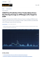 COIN Price Prediction: Price Trades Below Every Key Moving Average as JPMorgan Lifts Target to $189 - Blockchain.News