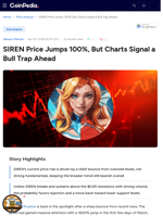 ​​SIREN Price Jumps 100%, But Charts Signal a Bull Trap Ahead