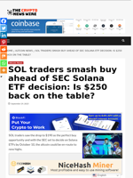 SOL traders smash buy ahead of SEC Solana ETF decision: Is $250 back on the table? - The Crypto News Wire