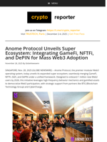 Anome Protocol Unveils Super Ecosystem: Integrating GameFi, NFTFi, and DePIN for Mass Web3 Adoption