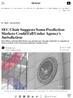 SEC Chair Suggests Some Prediction Markets Could Fall Under Agency’s Jurisdiction - Decrypt