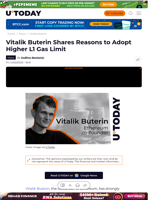Vitalik Buterin Shares Reasons to Adopt Higher L1 Gas Limit