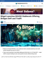 Bitget Launches BGUSD Stablecoin Offering, Bridges DeFi and TradFi - TheNewsCrypto