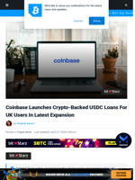 Coinbase Launches Crypto-Backed USDC Loans For UK Users