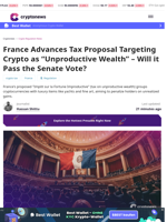 France Moves to Tax Crypto as “Unproductive Wealth”