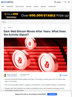 Dark Web Bitcoin Moves After Years: What's Going On With BTC?