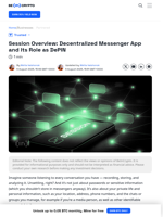 Session Overview: Decentralized Messenger App and Its Role as DePIN