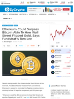 Ethereum Could Surpass Bitcoin Akin To How Wall Street Flipped Gold, Says Fundstrat’s Tom Lee ⋆ ZyCrypto