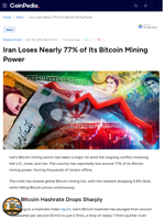 Iran Loses Nearly 77% of Its Bitcoin Mining Power