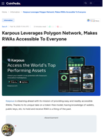 Karpous Leverages Polygon Network, Makes RWAs Accessible To Everyone
