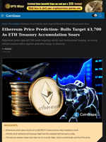 Ethereum Price Prediction- Bulls Target $3,700 As ETH Treasury Accumulation Soars