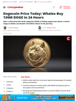Dogecoin Price Today: Whales Buy 130M DOGE in 24 Hours - Coinspeaker
