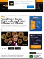 Trump Wants To Lead The World In Crypto, Defends CZ Pardon