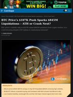 BTC Price’s $107K Push Sparks $845M Liquidations – ATH or Crash Next?