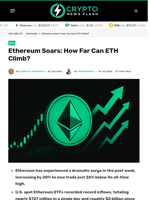 Ethereum Soars: How Far Can ETH Climb? - Crypto News Flash