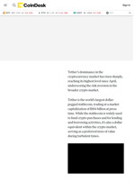 Tether Reaches Highest Dominance Since April, Underscoring BTC Downtrend