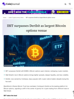 IBIT surpasses Deribit as largest Bitcoin options venue - CoinJournal