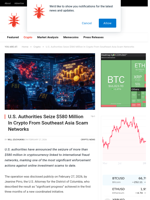 U.S. Authorities Seize $580 Million In Crypto From Southeast Asia Scam Networks - NullTX