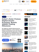 Dubai’s Ruler Praises Digital-Assets Economy, Boasts $680M Trading Milestone – Crypto News Bitcoin News