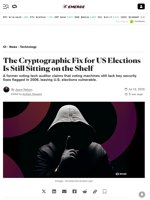 The Cryptographic Fix for US Elections Is Still Sitting on the Shelf - Decrypt