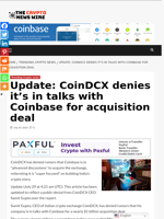 Update: CoinDCX denies it’s in talks with Coinbase for acquisition deal - The Crypto News Wire