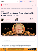 Is Trump Crypto Going to Pardon CZ Binance? Polymarket Say So