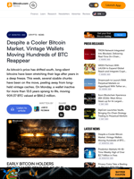 Despite a Cooler Bitcoin Market, Vintage Wallets Moving Hundreds of BTC Reappear – Crypto News Bitcoin News