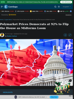 Polymarket Prices Democrats at 92% to Flip the House as Midterms Loom