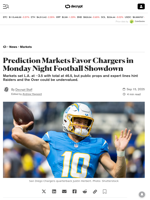 Prediction Markets Favor Chargers in Monday Night Football Showdown - Decrypt