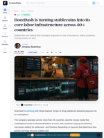 DoorDash is turning stablecoins into its core labor infrastructure across 40+ countries