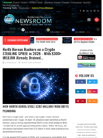 
North Korean Hackers on a Crypto STEALING SPREE in 2026 - With $300+ MILLION Already Drained... | Cryptocurrency News Live | Breaking Crypto News - Realtime Prices, Analysis, Predictions...
