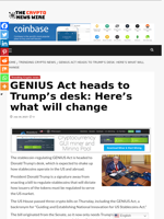 GENIUS Act heads to Trump’s desk: Here’s what will change - The Crypto News Wire