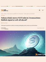 Solana whale moves $235 mln in 2 transactions - Bullish signal or sell-off ahead? - AMBCrypto