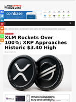 XLM Rockets Over 100%; XRP Approaches Historic $3.40 High - The Crypto News Wire