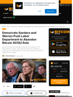 Democrats Sanders And Warren Push Labor Department To Abandon Bitcoin 401(k) Rule