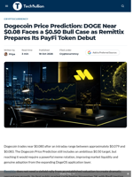 Dogecoin Price Prediction: DOGE Near $0.08 Faces a $0.50 Bull Case as Remittix Prepares Its PayFi Token Debut - TechBullion