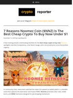 7 Reasons Noomez ($NNZ) Is The Best Cheap Crypto To Buy Now Under $1