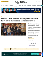 Nvidia CEO Jensen Huang hosts South Korean tech leaders at Taipei dinner