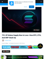 75% Solana Supply Now In Loss: How BTC, ETH, XRP Stack Up