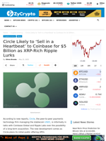 Circle Likely to 'Sell in a Heartbeat' to Coinbase for $5 Billion as XRP-Rich Ripple Lurks ⋆ ZyCrypto
