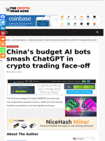 China’s budget AI bots smash ChatGPT in crypto trading face-off - The Crypto News Wire
