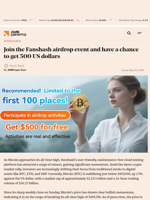 Join the Fanshash airdrop event and have a chance to get 500 US dollars - AMBCrypto