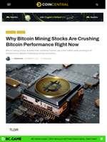 Why Bitcoin Mining Stocks Are Crushing Bitcoin Performance Right Now - CoinCentral