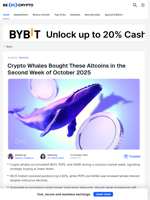 Crypto Whales Bought WLFI, PEPE, and SAND this Week