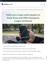 Chiliz price surges amid adoption in South Korea and UEFA Champions League excitement - CoinJournal