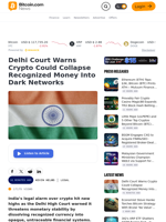 Delhi Court Warns Crypto Could Collapse Recognized Money Into Dark Networks – Legal Bitcoin News