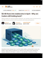 $3.4B flows into stablecoins in April - Why are traders still holding back? - AMBCrypto