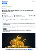 Bitcoin Price Could Exceed $4.81M by 2036: New Study