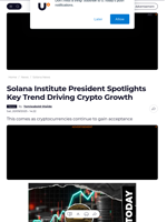 Solana Institute President Spotlights Key Trend Driving Crypto Growth - U.Today